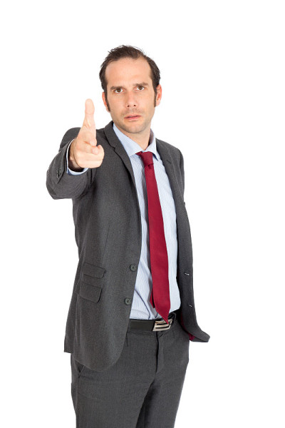 英俊的商人在不同的服装做不同的表情