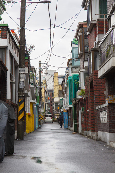 红砖砌成的住宅区。