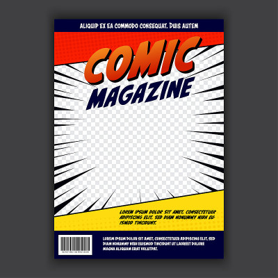矢量awesome漫画书封面模板设计。