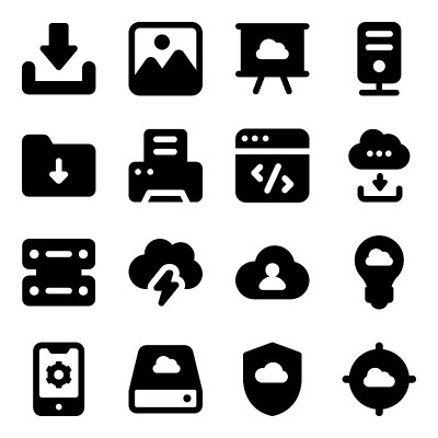 Cloud Computing Solid Icons Pack