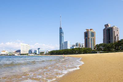 日本福冈市美丽的海滨桃口
