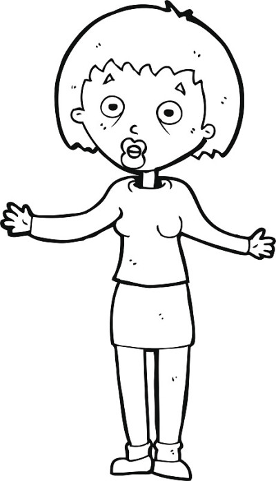 卡通女人找借口