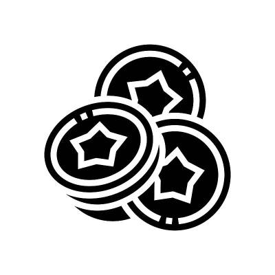 硬币投注在金融游戏应用程序图标矢量插图图标