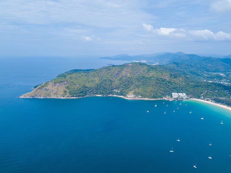 普吉岛著名地标蓬贴角鸟瞰图