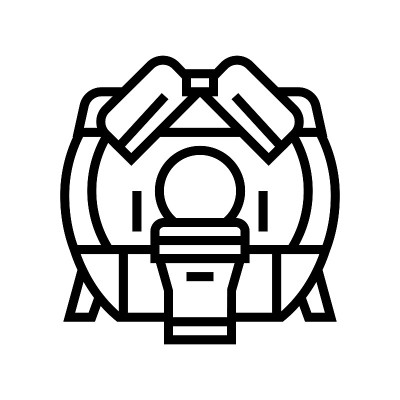 Mri医院放射科设备线图标矢量插图