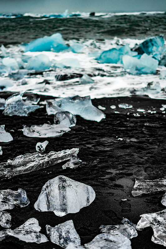 Jökulsárlón冰川的冰湖(冰岛)