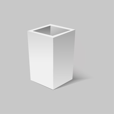 灰色打开盒子与现实的阴影。矢量图