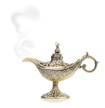 阿拉丁神灯孤立在白茫茫之中