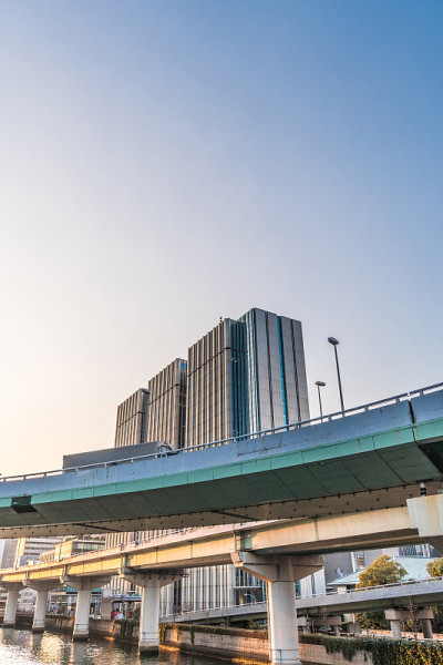 大阪市景-黄昏中之岛区-日本大阪