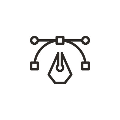 插图，钢笔矢量图标。移动概念和web应用矢量的设计工具元素。细线图标用于网站设计和开发，应用程序开发