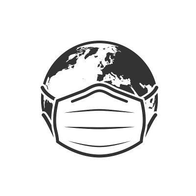 地球在医疗面罩图标