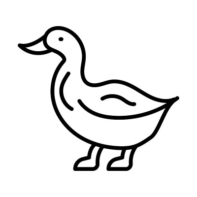 鸭子轮廓图标动物矢量