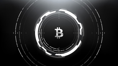 比特币未来技术矢量插图