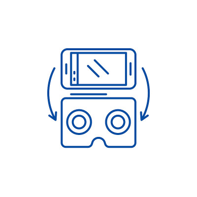 Virtual glasses for gadgets line icon concept. Vir