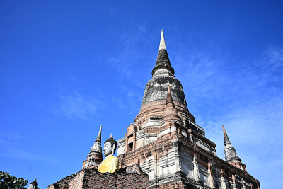 Yai Chai Mongkhon(古老的寺庙)-大城府，泰国
