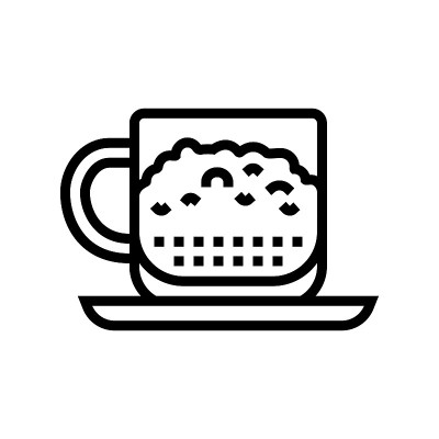 玛奇朵咖啡线条图标矢量插图