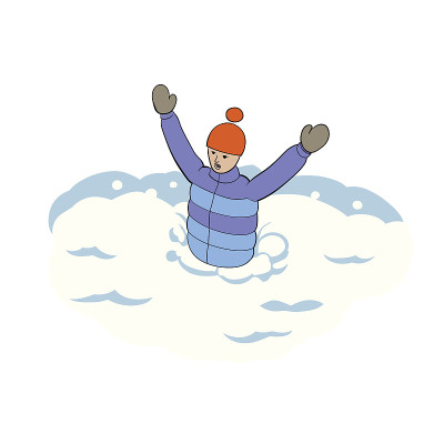 困在雪