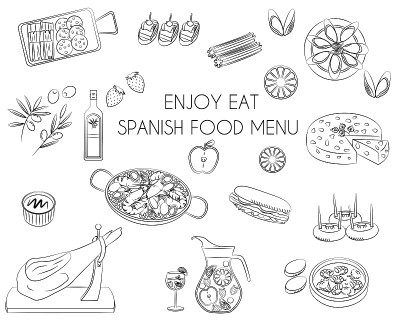 Spanish food menu icon
