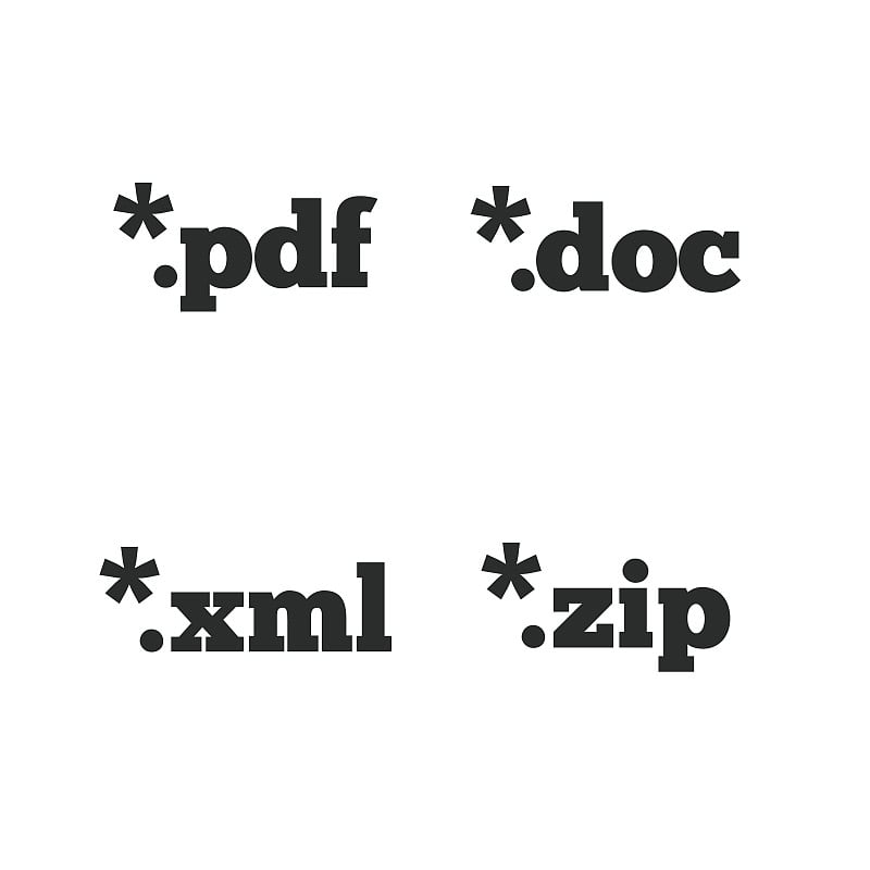 文档的迹象。文件扩展名的符号