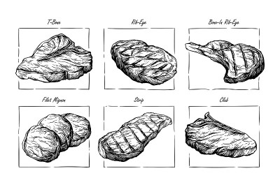 sketch hand drawn menu map collection of different