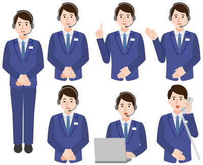 telemarketing operator male simple illustration se