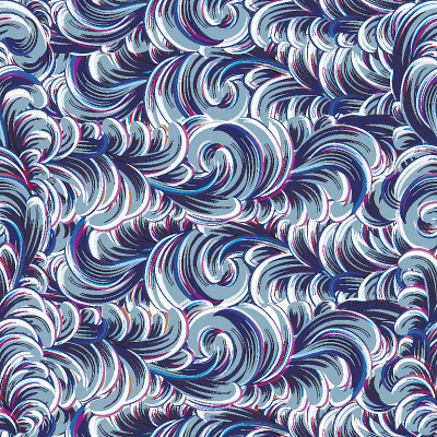 波。无缝的向量的背景。