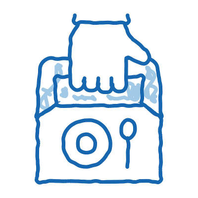 食品容器交付涂鸦图标手绘插图