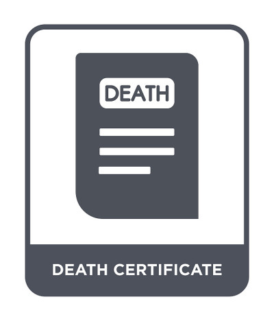 death certificate icon vector on white background,