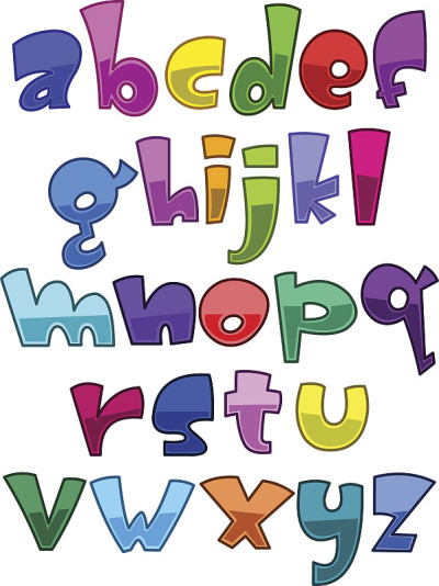 明亮的卡通小写字母