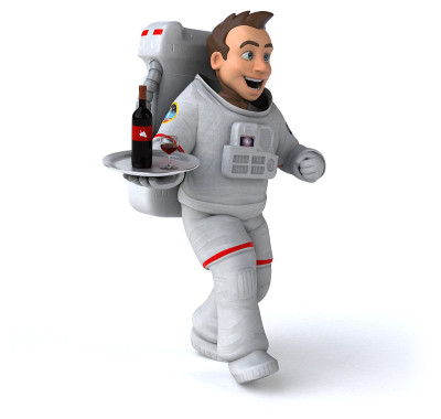 有趣的宇航员- 3D插图