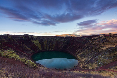 克里德火山口的日出(冰岛)