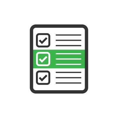 Questionnaire icon in flat style. Online survey ve