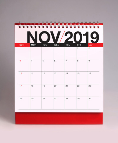 简单的台历2019 - 11月