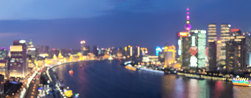 离焦上海城市景观