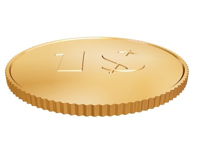 金币上的白色美元硬币