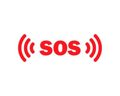 SOS图标符号按钮。紧急求助标志标志象形文字。矢量插图形象。孤立在白色背景上。