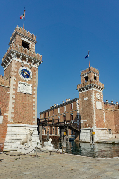Tower at the entrace of the Arsenale of Venice, Ve