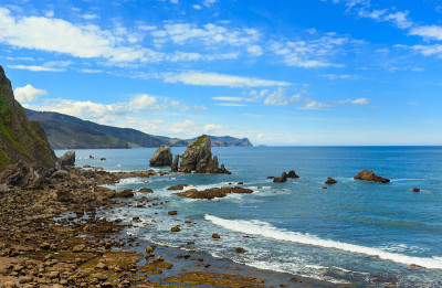 西班牙的比斯开湾海岸景观。