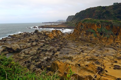 基隆和平岛公园的岩石形成，