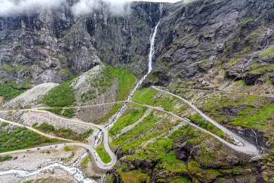 挪威风景如画的Trollstigen公路