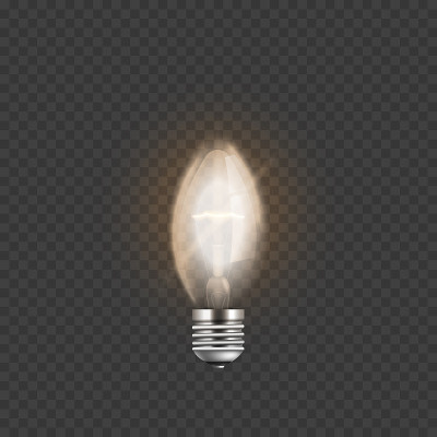 Light bulb or electric lamp 3d realistic vector il