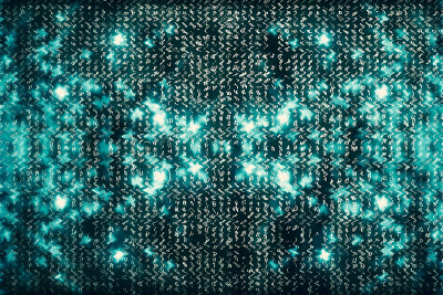 蓝色矩阵数字背景。抽象的网络空间的概念。人物倒了。来自符号流的矩阵。虚拟现实设计。复杂的算法数据黑客
