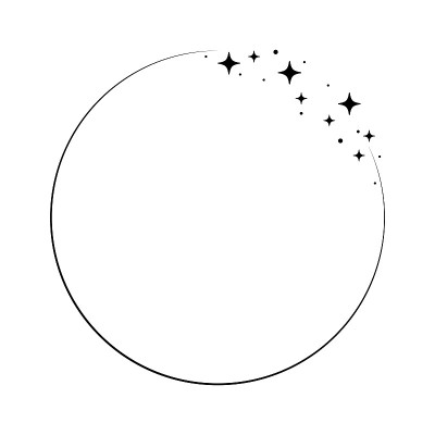 闪光星圆形框架。花环轮