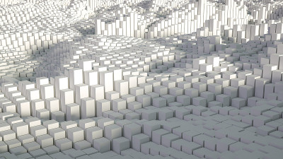美丽的白色幻想抽象的立方体。3d渲染，3d渲染。