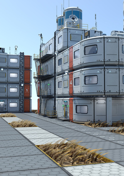 3D插画科幻城市