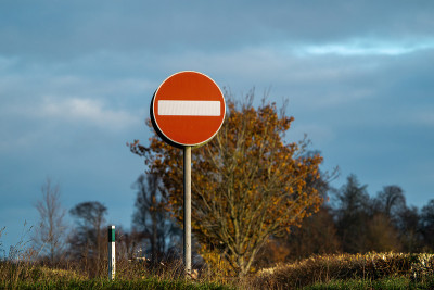No entry road sign