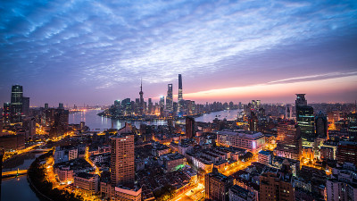 上海天际线鸟瞰图