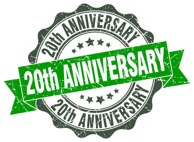 20周年邮票。的迹象。密封