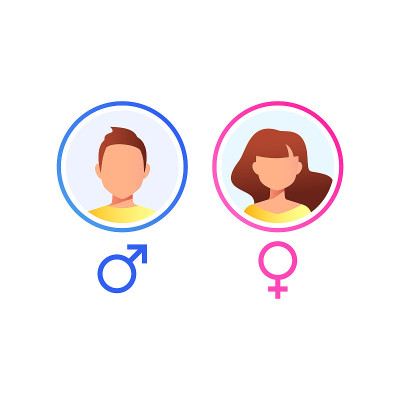 Male and female icon set.