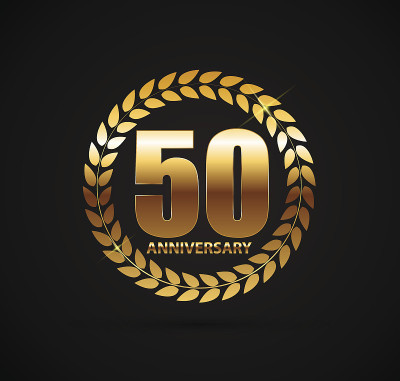 模板符号50周年矢量插图